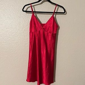 Woman’s red silk/satin mini dress